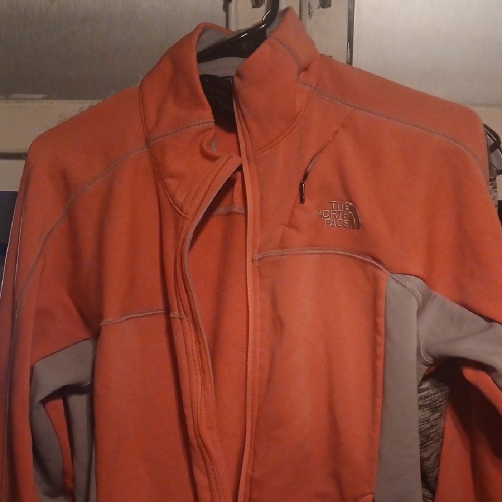The North Face Orange and Gray Lightweight Women's Fleece Jacket
